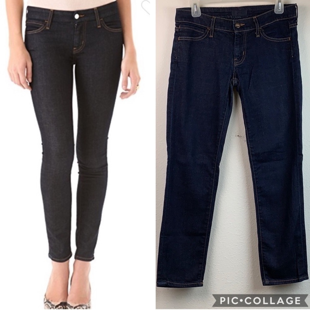 KORAL dark blue cigarette skinny jeans resin rinse